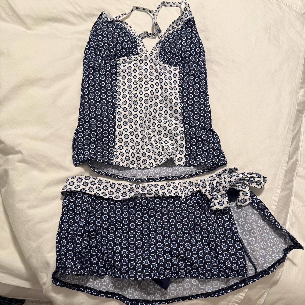Tommy Bahama Navy and White Bikini Set
